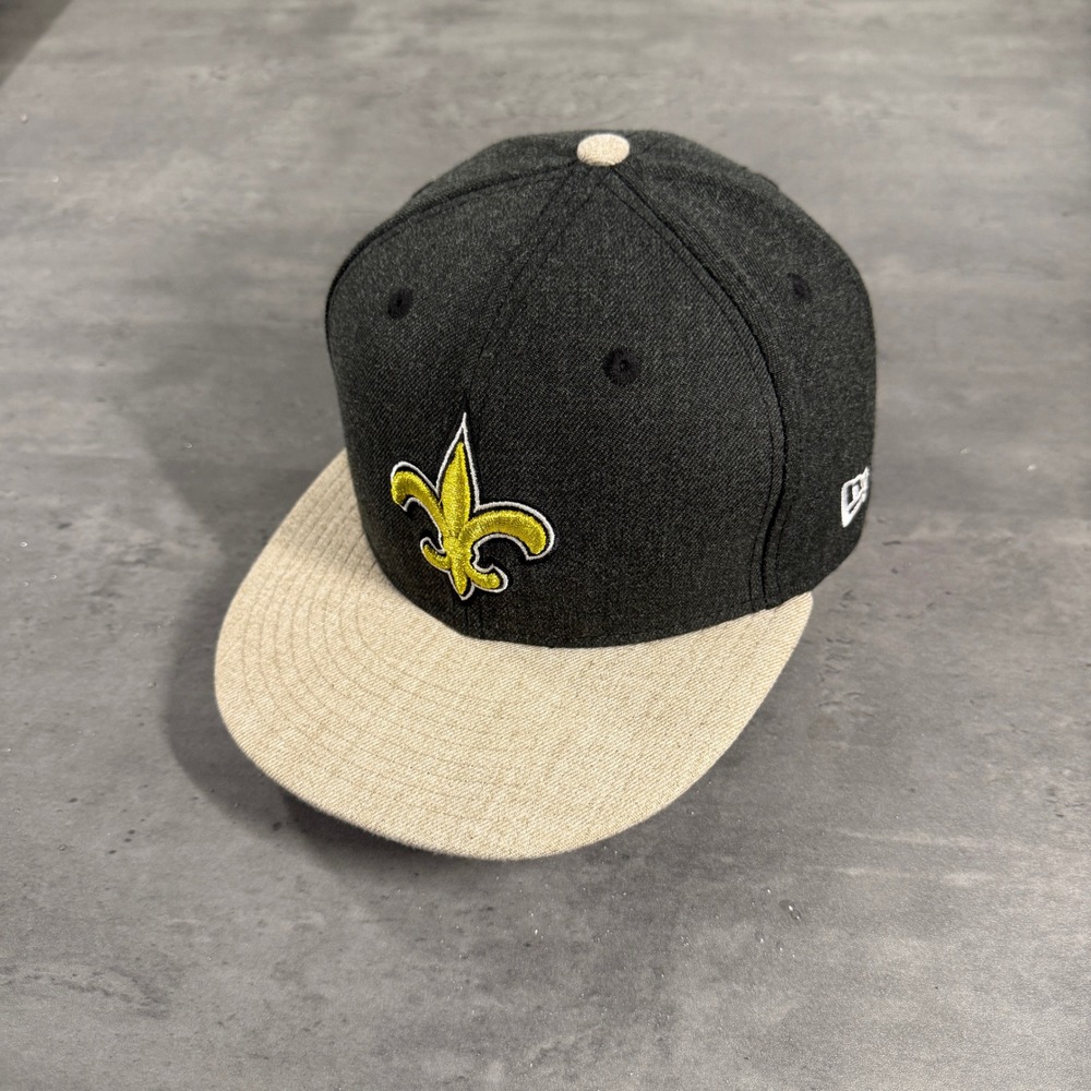 New Era Hat New Orleans Saints 7 3/8 Grey Khaki NFL 59FIFTY Fitted Alternate